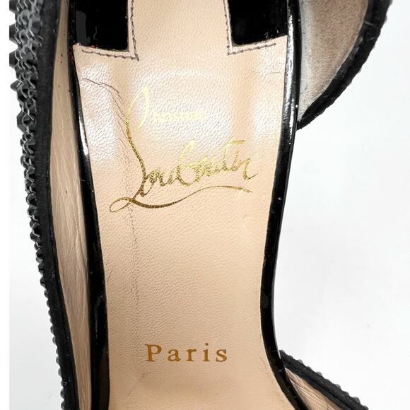 Christian Louboutin Iriza Bling Bang Crystal Spike Suede Pumps 37 - Picture 5 of 8